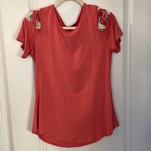 NWT 🪸Sarin Matthews 🪸 Coral Short Sleeves with Cutouts
